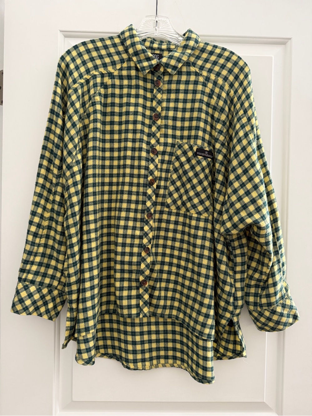 Urban Outfitters Yellow and Green Plaid Button-Down Shirt